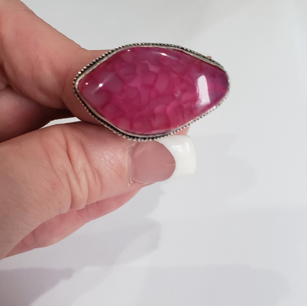 Handmade Pink Rhodonite 925 silver  ring. New never worn. - Picture 10 of 16